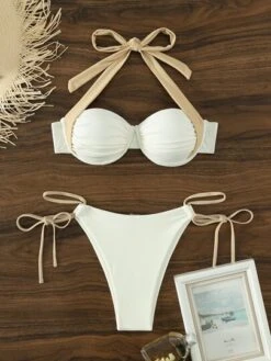 Color Block Halter Push Up Bikini Swimsuit -Curated Swimwear 1667974100859df29860ced0443ff2bc8eb80141f8 thumbnail 405x552