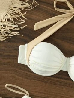 Color Block Halter Push Up Bikini Swimsuit -Curated Swimwear 1667974106554e20bf9b1e68984f3741d5e1f5e8af thumbnail 405x552