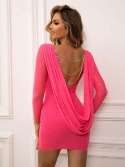 Joyfunear Rhinestone Chain Detail Draped Backless Bodycon Dress -Curated Swimwear 16685624609b8a6a42e5ecc8dee4eeb479508ca8bf thumbnail 405x552