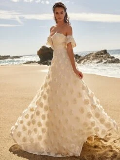 Off Shoulder Butterfly Sleeve Applique Prom Dress -Curated Swimwear 166873911571530491248419f5e20dd287067d8daa thumbnail 405x552