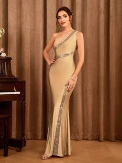 SHEIN Belle One Shoulder Contrast Sequin Mermaid Hem Formal Dress -Curated Swimwear 1668751209631d5014885ac0de389939ec5273195b thumbnail 405x552