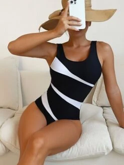 Color Block One Piece Swimsuit -Curated Swimwear 16705152358a206d0c7da7a34b1a9864247a7eb969 thumbnail 405x552