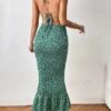 SHEIN Privé Ditsy Floral Print Tie Backless Mermaid Hem Halter Dress -Curated Swimwear 16716122664b5950a43b4f49ed150d168494928194 thumbnail 405x552