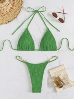 Faux Pearl Decor Tie Back Triangle Thong Bikini Swimsuit -Curated Swimwear 167201955694a7732b5201625a5c4b777a38aedb51 thumbnail 405x552