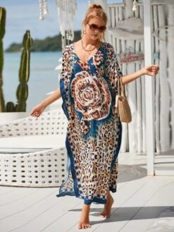 Floral And Leopard Print Split Thigh Cover Up -Curated Swimwear 16723780013c52e6f637b52157d4ba3e0b286a19c8 thumbnail 405x552