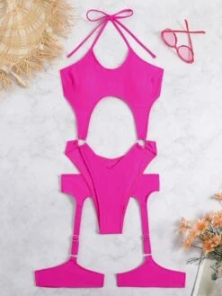 2pack Ring Detail Cut Out Halter High Cut Garter One Piece Swimsuit -Curated Swimwear 167310722690e8ea609721ac8a64c9d832a082ce99 thumbnail 405x552