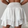 Shirred High Waist Two Layer Hem Cover Up Skirt -Curated Swimwear 16754004890c34282f2cf9a658f536467adb77beff thumbnail 405x552