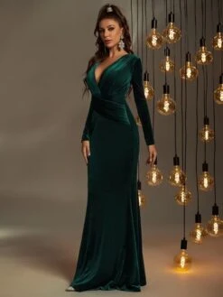 Surplice Neck Mermaid Hem Velvet Formal Dress -Curated Swimwear 1675992497817eb827cd38e87c9e65cf426b7db675 thumbnail 405x552