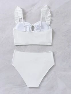 Ruffle Trim Tie Front Bikini Swimsuit -Curated Swimwear 167645088239a3c452b1f78f5e6edecd490ce2312a thumbnail 405x552