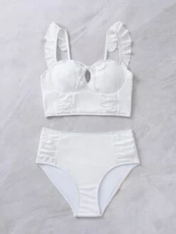 Ruffle Trim Tie Front Bikini Swimsuit -Curated Swimwear 16764508859c28607ed025ec1035a870342b3b671d thumbnail 405x552