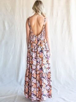 Allover Floral Print Layered Hem Cami Dress