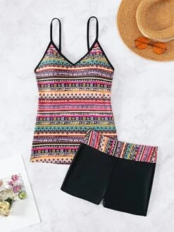 Geo Print Shorts Bikini Swimsuit -Curated Swimwear 1677055304714c8582e399237b0813e631f1e1f698 thumbnail 405x552