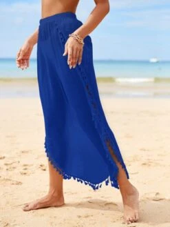 Tassel Trim Split Thigh Cover Up Pants -Curated Swimwear 1677075825ce924b579a6e006c32918ef1ad3c6868 thumbnail 405x552