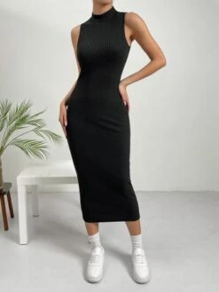 SHEIN Essnce Mock Neck Ribbed Knit Bodycon Dress -Curated Swimwear 167755080650708b09d8a6ad0a5a4f0a4c39a33734 thumbnail 405x552