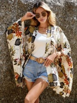 SHEIN VCAY Tropical Print Batwing Sleeve Kimono -Curated Swimwear 16775617113298fbe5dfe411e5a8d770ed51e79f3f thumbnail 405x552