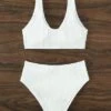 Plain Ribbed High Waisted Bikini Swimsuit -Curated Swimwear 1677772865130909e95cf3a596e8333c2eb2482a0c thumbnail 405x552