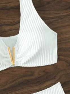 Plain Ribbed High Waisted Bikini Swimsuit -Curated Swimwear 1677772869cfa8754b4e8809a666a2adb8e0ec920f thumbnail 405x552