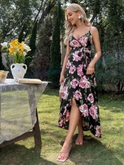 SHEIN Maternity Floral Print Wrap Hem Belted Cami Dress -Curated Swimwear 1677810237b5cf9d238cadfe10fa614ed407576d6d thumbnail 405x552