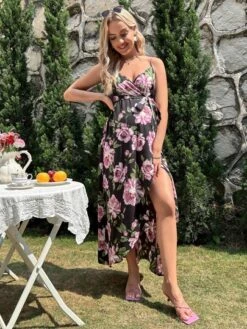 SHEIN Maternity Floral Print Wrap Hem Belted Cami Dress -Curated Swimwear 16778102407dbde287bf3873b02b7ddbc2d7a70772 thumbnail 405x552