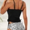 Dalmatian Print Ribbed Tankini Set Drawstring Side Cami Top & High Waisted Bottom 2 Piece Bathing Suit -Curated Swimwear 16779136093551c35dfc8cfe218b496c35560aaaf8 thumbnail 405x552