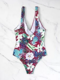 Tropical Print Knot Side One Piece Swimsuit -Curated Swimwear 1678169110a8254e53ca509f519d9a8646f1e75cb7 thumbnail 405x552