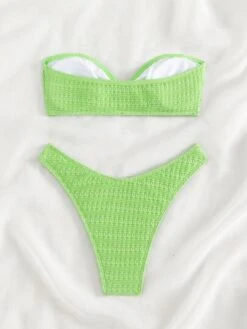 Textured Bikini Ring Linked Bandeau Bra & Bikini Bottom 2 Piece Bathing Suit -Curated Swimwear 1678258575c97f2031ecdac21a390cf68ddbda9118 thumbnail 405x552