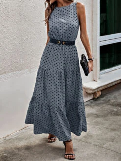 SHEIN LUNE Polka Dot Print Ruffle Hem Dress Without Belt -Curated Swimwear 167835328002f423da7bc28b4e6e45edd023cf1244 thumbnail 405x552