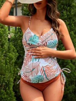 SHEIN Maternity Tropical Print Drawstring Side Bikini Swimsuit -Curated Swimwear 1678677528bab929a5edf5feebe24a8a30829a1711 thumbnail 405x552