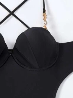 Cut-out Chain Detail One Piece Swimsuit With Beach Skirt -Curated Swimwear 1678684599caa7af6a2a42e534d91beab4d83741c5 thumbnail 405x552