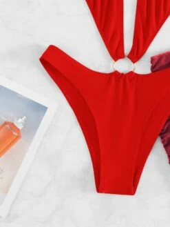 Ring Linked Halter One Piece Swimsuit With Beach Skirt -Curated Swimwear 1678689672342e7346ae5c3acb92fe7752b4c2d188 thumbnail 405x552