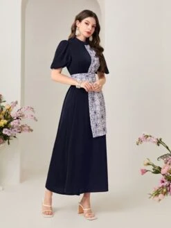 SHEIN Mulvari Floral Print Belted A-line Dress -Curated Swimwear 1678692561e70de51722886f1d870a929f404dd398 thumbnail 405x552