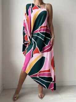 Allover Print One Shoulder Cover Up Dress -Curated Swimwear 16786942298334da1ecf5abed9278ee69c66027459 thumbnail 405x552