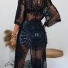 Embroidery Mesh Belted Kimono Without Bikini -Curated Swimwear 1678706670742d2607438bfb8bc99f6253251805b9 thumbnail 405x552