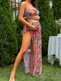 SHEIN Maternity Tropical Print Tie Front Bikini Swimsuit With Beach Skirt -Curated Swimwear 1678761193c15cdb74a48e1c662b59cbf3bc4a81de thumbnail 405x552