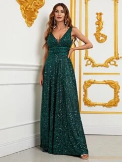 Plunging Neck Sequin Formal Dress -Curated Swimwear 1678773341a061d211bb438248ff72b528e21a4bd7 thumbnail 405x552