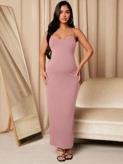SHEIN Maternity Solid Cami Dress -Curated Swimwear 167902984242fca67d5ae7a845f0ed2fe11eca8f42 thumbnail 405x552