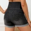 SHEIN Maternity Wide Waistband Roll Up Hem Denim Shorts -Curated Swimwear 16792758634ea27ca0af1f8502362faaff83507f53 thumbnail 405x552