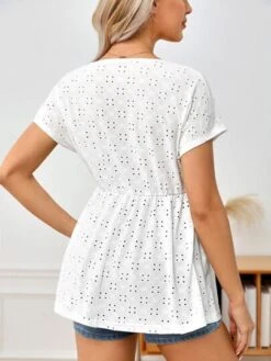 SHEIN Maternity Button Front Schiffy Peplum Tee