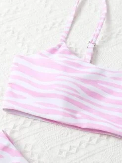 Zebra Stripe Bikini Set Wireless Bra Top & High Cut Bikini Bottom 2 Piece Swimsuit -Curated Swimwear 16792762941c3b659adf16a71e241dc392d5973d76 thumbnail 405x552
