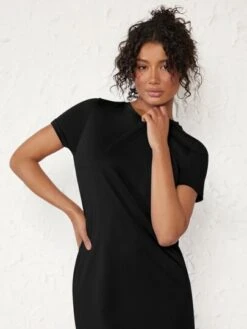 SHEIN BASICS 100% Cotton Solid Tee Dress -Curated Swimwear 16792771901901bb8eb8fd6bdfe6d6436da0de800d thumbnail 405x552