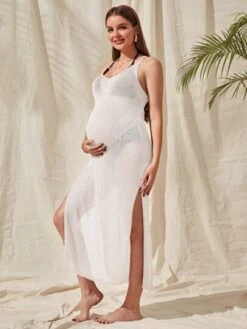 SHEIN Maternity Crisscross Backless Cover Up Dress Without Bikini -Curated Swimwear 1679277859f40c6ebef563545489a6e7c52ccf13ed thumbnail 405x552
