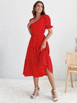 SHEIN Clasi Polka Dot Print Flounce Sleeve Layered Hem Dress -Curated Swimwear 167928433363c37d7ca8225cf02acd3feef762fd9e thumbnail 405x552