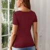 SHEIN Maternity Scoop Neck Solid Nursing Tee -Curated Swimwear 1679296035b6ce4303919bccbd821f7e4d6a08b864 thumbnail 405x552
