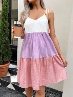 SHEIN Maternity Colorblock Tassel Tie Shoulder Ruffle Hem Cami Dress -Curated Swimwear 16793632497abcd0354dc4ebbd1a2f46f533aa9703 thumbnail 405x552