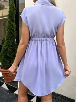 SHEIN Maternity Batwing Sleeve Drawstring Waist Shirt Dress