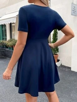 SHEIN Maternity Solid Nursing Bust Dress