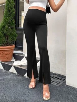 SHEIN Maternity Adjustable Waist Split Hem Flare Leg Pants -Curated Swimwear 167937679666da31398fa63d5e8ba3d412c2af7a61 thumbnail 405x552