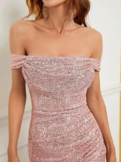 Off Shoulder Split Thigh Sequin Formal Dress -Curated Swimwear 1679378662739fbed5f35c43b970c71b5880dff45f thumbnail 405x552