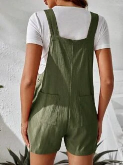 SHEIN Maternity Solid Tee & Overall Romper