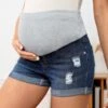 SHEIN Maternity Wideband Waist Ripped Roll Hem Denim Shorts -Curated Swimwear 1679394507485aafd4df9d81ecc8fd2d9498c80d0a thumbnail 405x552